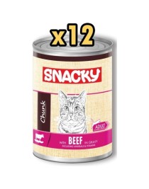 Snacky Chunk Sığır Etli Yetişkin Kedi Konservesi 400 gr x 12 Adet