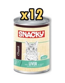 Snacky Chunk Ciğerli Yetişkin Kedi Konservesi 400 gr x 12 Adet