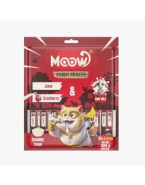 Moow Ciğerli&Kızılcıklı Keçi Sütlü 12gr x 30'lu Kedi Krema Ödülü