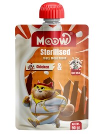 Moow Taze Tavuklu&Keçi Sütlü Sterilised Kedi Et Ezmesi 90gr