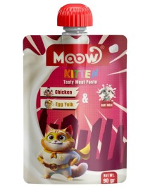 Moow Taze Tavuklu&Yumurta Sarılı Keçi Sütlü Yavru Kedi Et Ezmesi 90gr