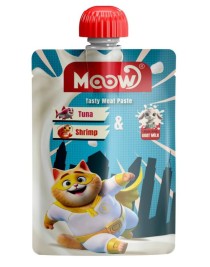 Moow Taze Ton Balıklı&Karidesli Keçi Sütlü Kedi Et Ezmesi 90gr