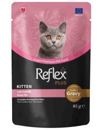 Reflex Plus Sos İçinde Et Parçacıklı Kuzu Etli Yavru Kedi Konservesi 85gr