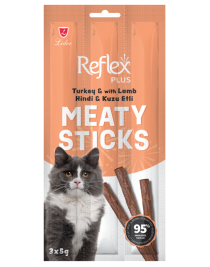 Reflex Hindili ve Kuzu Etli Tahılsız Kedi Ödül Çubuğu 15gr (3'lü)