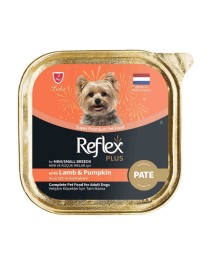 Reflex Plus Pate Kuzu Etli Balkabaklı Mini ve Küçük Irk Yetişkin Köpek Konservesi 85gr