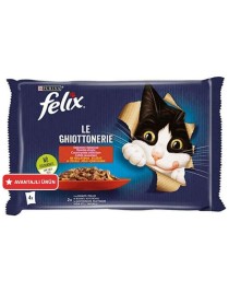 Felix Multi Pouch Sığır Etli ve Tavuklu Yaş Kedi Maması 4 Adet X 85 Gr