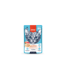 Wanpy 70g Pouch Somon&Ton Balıklı Yaş Yavru Kedi Maması