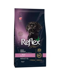 Reflex Plus High Energy Biftekli Köpek Maması 3 Kg