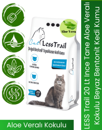 Less Trail 20 Lt İnce Tane Aloevera Kokulu Beyaz Bentonit Kedi Kumu