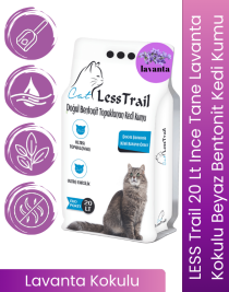 LESS Trail 20 Lt Ince Tane Lavanta Kokulu Beyaz Bentonit Kedi Kumu
