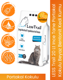 Less Trail 20 Lt Ince Tane Portakal Kokulu Beyaz Bentonit Kedi Kumu