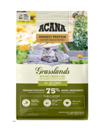 Acana Grasslands Tahılsız Tavuk Etli ve Ördek Etli Yetişkin Kedi Maması 1,8 kg