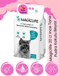 Magiclife 20 Lt Ince Tane Pudra Kokulu Beyaz Bentonit Kedi Kumu