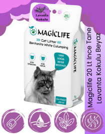 Magiclife 20 Lt Ince Tane Lavanta Kokulu Beyaz Bentonit Kedi Kumu
