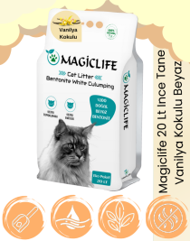 Magiclife 20 Lt İnce Tane Vanilya Kokulu Beyaz Kedi Kumu İnce Taneli