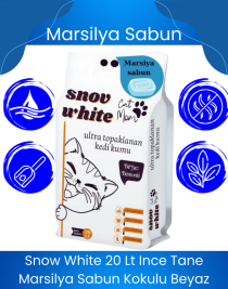 Snow White 20lt Beyaz Bentoint Marsilya Sabun Ince Taneli Kedi Kumu Ultra Topaklanma