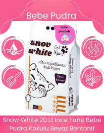Snow White 20lt Beyaz Bentoint Pudra Kokulu Ince Taneli Kedi Kumu Ultra Topaklanma