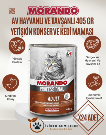Morando Kedi Maması Av Etli & Tavşanlı Parçacıklı 405 gr x 24 Adet Konserve 