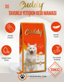 Cuddy Tavuklu Yetişkin Kedi Maması 15 KG