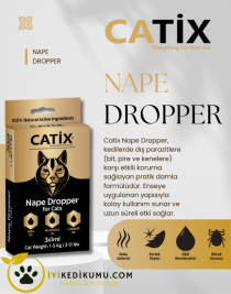 CATİX Kedi Ense Bit Pire Kene Deri Bakımı Bitkisel Damla 3x1 ml 1-5 Kg