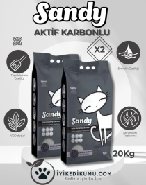 Sandy Aktif Karbonlu Extra Topaklanan Kedi Kumu 2 x 10 KG