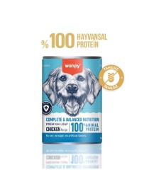 Wanpy Tahılsız Köpek %100 Gerçek Et 375 gr Tavuklu Konserve