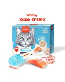 Wanpy Somonlu 10*16 gr Kaşıklı Kedi Ödül Kreması