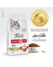 Felicia 2 Kg Kolajenli Kuzulu Az Tahıllı Yetişkin Kedi Maması HypoAllergenic Kedi Maması