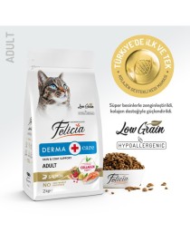 Felicia 2 Kg Kolajenli Somonlu Az Tahıllı Yetişkin Kedi Maması HypoAllergenic Kedi Maması