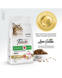 Felicia 2 Kg Kolajenli Tavuklu Az Tahıllı Yetişkin Kedi Maması HypoAllergenic Kedi Maması