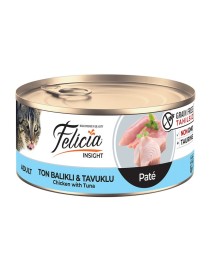 Felicia Tahılsız 85 gr Konserve Ton Balıklı-Tavuklu Kıyılmış Kedi Maması